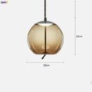 Helnys Nordic Glass LED Pendant Light Fixture Modern Dining Room Hanging Lamp