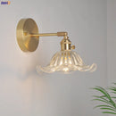 Helnys Copper Glass LED Wall Lamp Switch Japanese Nordic Style Bedroom Bathroom Mirror