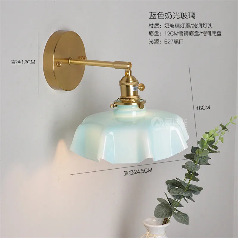 Helnys LED Glass Wall Lamp Switch 4 Colors Modern Nordic Design