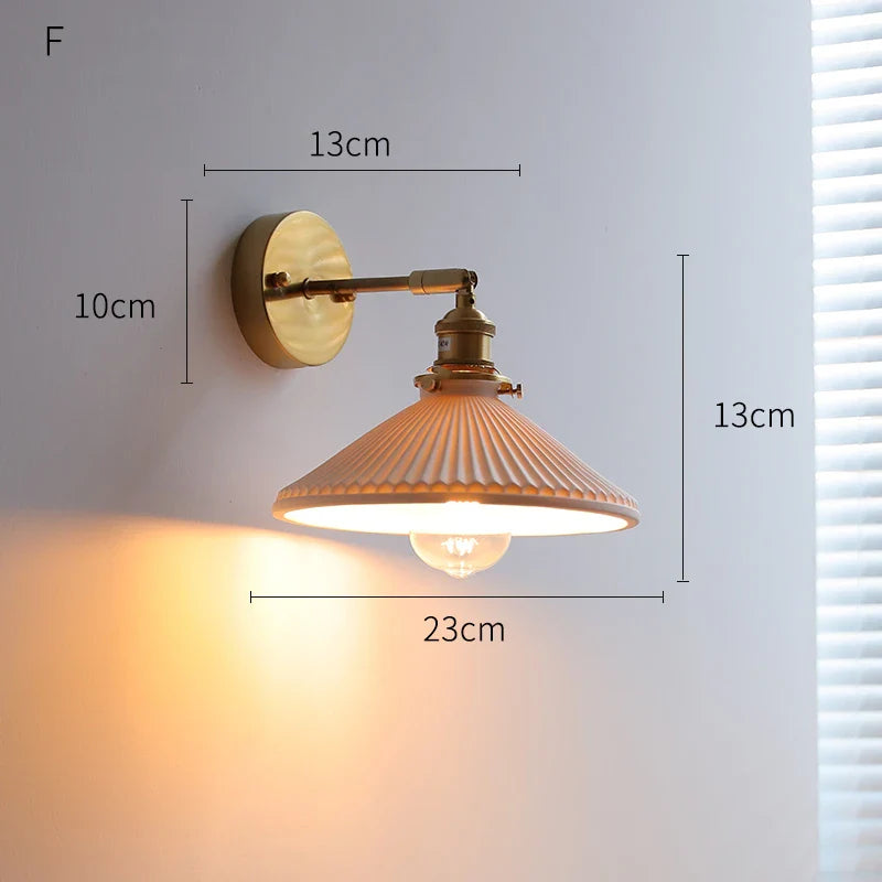 Helnys Ceramic LED Wall Sconce with Knob Switch