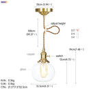 Helnys Nordic White Glass Pendant Light with Japan Copper Finish