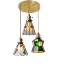 Helnys Nordic Glass Copper Pendant Light with Wood Knob Switch