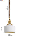 Helnys Ceramic LED Pendant Light - Modern Copper Hanging Lamp
