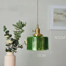 Helnys Amber Glass LED Pendant Lights - Modern Nordic Copper Hanging Lamp