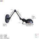 Helnys Antique Black Wall Lamp Vintage Industrial Sconce LED Applique Murale