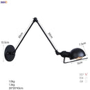 Helnys Antique Black Wall Lamp Vintage Industrial Sconce LED Applique Murale