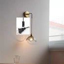 Helnys Gray Glass LED Bathroom Mirror Light Copper Wall Sconce Modern Nordic Lamp