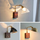 Helnys Nordic Copper Wall Sconce LED Light with Wood Canopy
