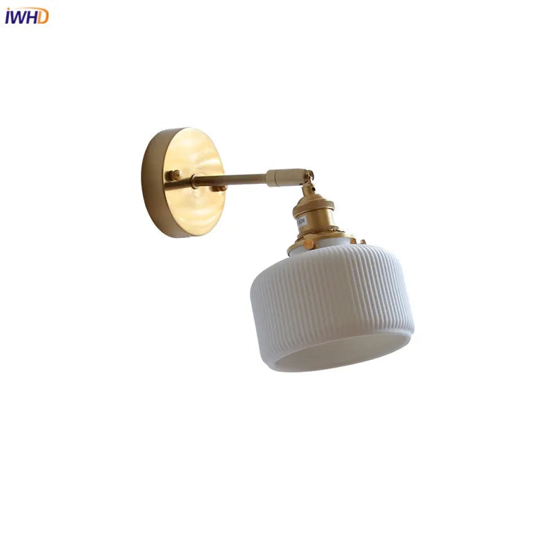 Helnys Ceramic LED Wall Sconce with Knob Switch