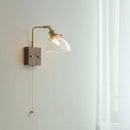 Helnys Nordic Copper Wall Sconce LED Light with Wood Canopy