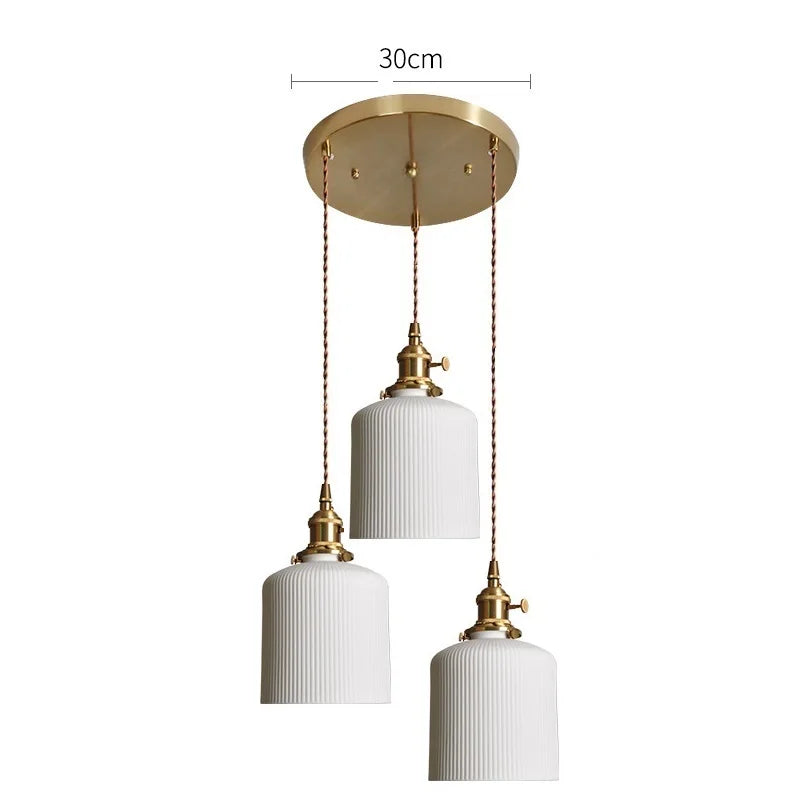 Modern Helnys Nordic White Ceramic LED Pendant Lights with Knob Switch for Elegant Home Decor