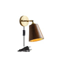 Helnys Adjustable Wooden Wall Lamp with Pull Chain for Bedroom & Bathroom