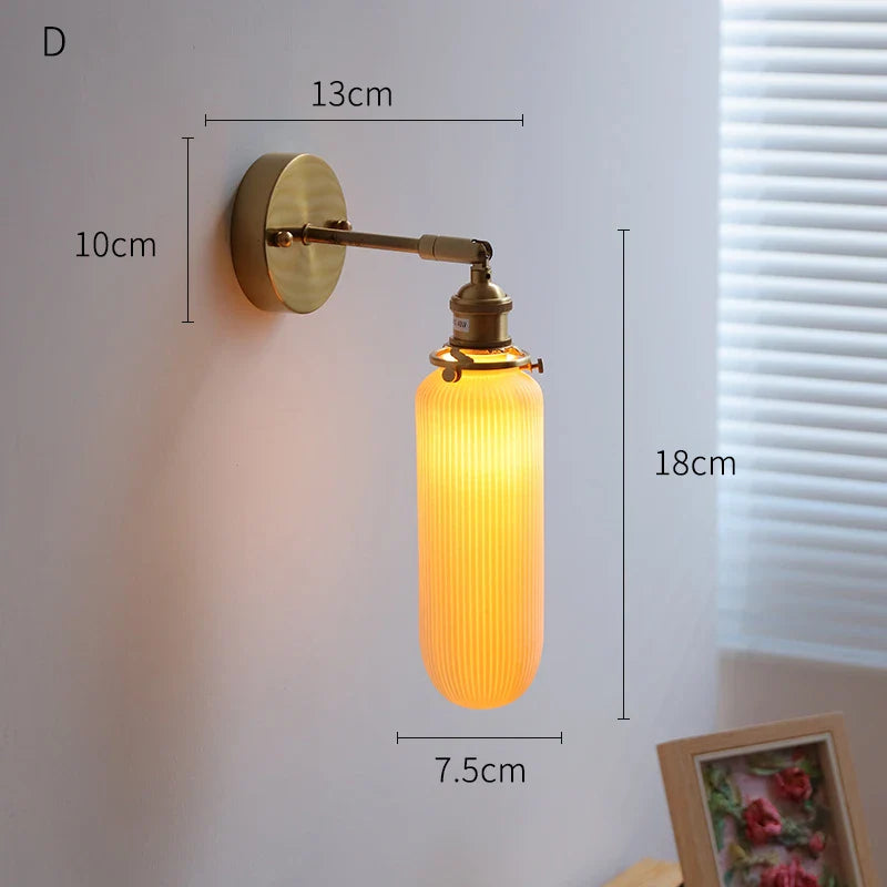 Helnys Ceramic LED Wall Sconce with Knob Switch
