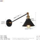 Helnys Retro Wall Light Up Down Bedroom Stair Loft Vintage Sconce LED Wall Lamp