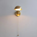 Helnys Nordic Copper Wall Sconce with Pull Chain Switch - Modern LED Light