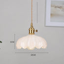 Helnys Flower Glass LED Pendant Light: Nordic Modern Hanging Lamp for Bedroom & Dining Room