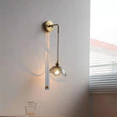 Helnys Gray Glass LED Bathroom Mirror Light Copper Wall Sconce Modern Nordic Lamp