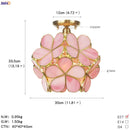 Helnys White Glass LED Ceiling Light Fixture Nordic Modern Copper Ceiling Lamp