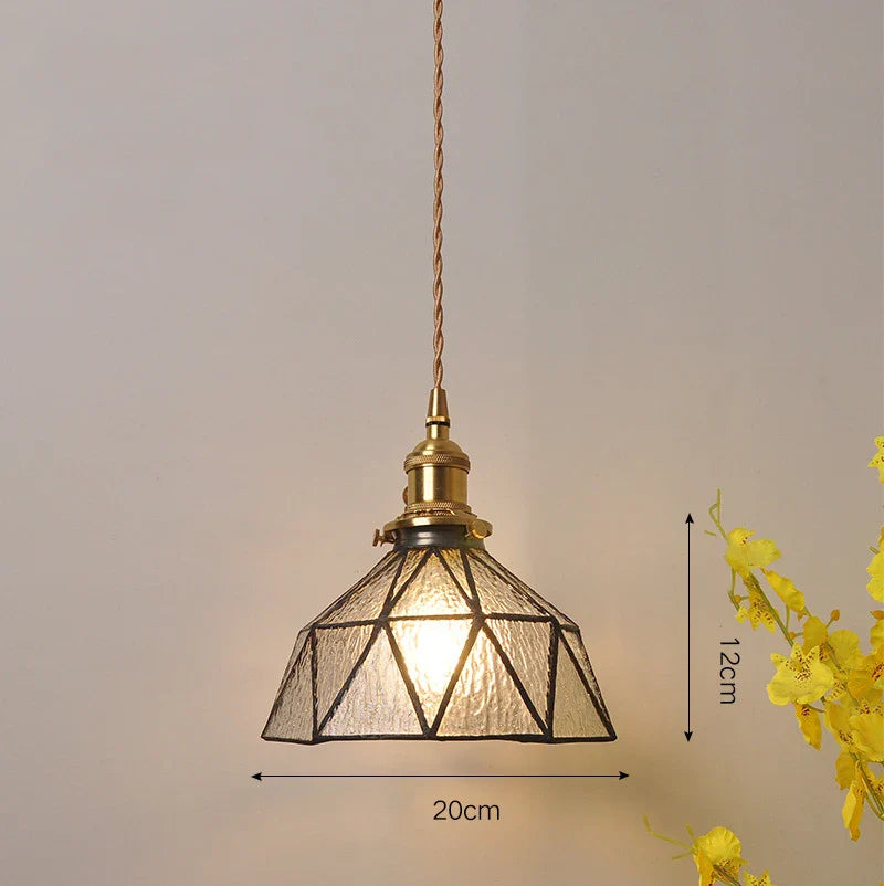 Helnys Flower Glass LED Pendant Light: Nordic Modern Hanging Lamp for Bedroom & Dining Room