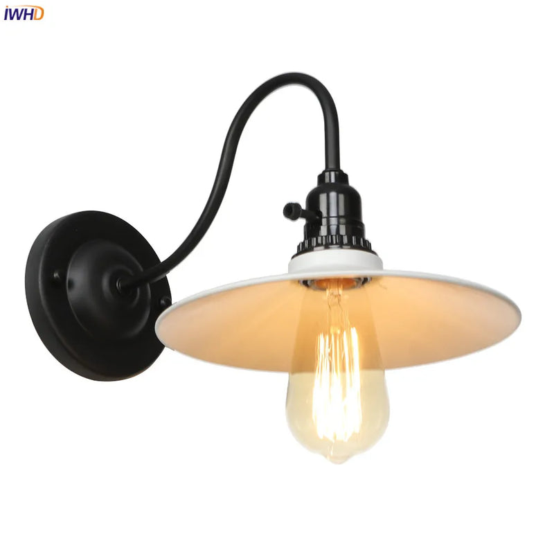 Helnys Antique White Vintage Wall Sconce LED Light Industrial Retro Loft Stair Bedroom