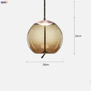 Helnys Nordic Glass LED Pendant Light Fixture Modern Dining Room Hanging Lamp