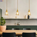 Helnys Copper Glass Pendant Light | Nordic Style LED Hanging Lamp for Home and Cafe