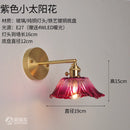 Helnys Nordic Brass Wall Lamp Bedside Sconce Glass LED Light