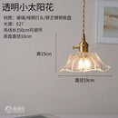 Helnys Copper Glass LED Pendant Lamp Switch Amber Nordic Hanging Lights