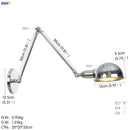 Helnys Antique Edison Wall Sconce Swing Arm Wall Light - Black, 3 Heads