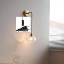 Helnys Gray Glass LED Bathroom Mirror Light Copper Wall Sconce Modern Nordic Lamp