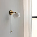 Helnys Milk Glass LED Wall Light with Pull Chain Switch - Nordic Modern Design