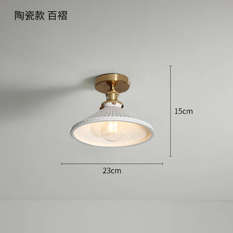 Helnys Nordic Copper LED Ceiling Lights with Switch for Home Lighting