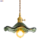 Helnys Glass Copper Pendant Light Nordic Style LED Hanging Lamp Fixtures