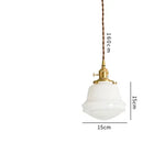 Helnys White Glass LED Pendant Light - Japanese Style Nordic Copper Hanging Lamp
