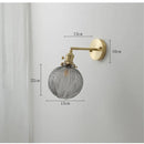 Helnys Nordic Copper Glass Ball Wall Lamp with Knob Switch for Bathroom Mirror