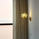 Helnys Pink Petal LED Wall Sconce with Pull Chain Switch