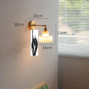 Helnys Green Glass LED Wall Light with Pull Chain Switch - Nordic Modern Design