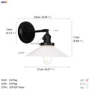 Helnys Industrial Glass Ball Wall Sconce Black Wall Light for Bathroom Mirror