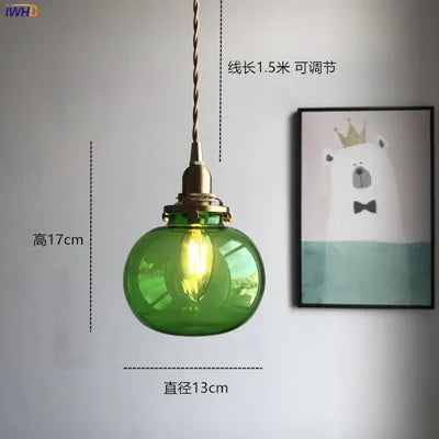 Helnys Glass Ball Pendant Lights: Nordic Modern Bedroom/Bathroom Mirror Lamp