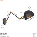 Helnys Industrial Retro Swing Arm Wall Sconce White Home Lighting