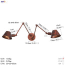 Helnys Industrial Vintage Wall Lamp 2 Heads Antique Rustic Loft Style Light