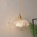 Helnys Amber Glass LED Pendant Lights - Modern Nordic Copper Hanging Lamp