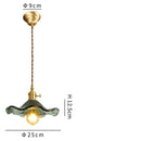 Helnys Nordic Green Glass LED Pendant Light with Copper Knob Switch