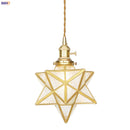 Helnys Modern Glass Copper LED Pendant Lamp for Kitchen Living Room