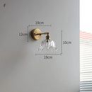 Helnys Glass LED Wall Light Switch Pure Copper Bedroom Living Room Lamp