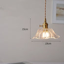 Helnys Flower Glass LED Pendant Light: Nordic Modern Hanging Lamp for Bedroom & Dining Room