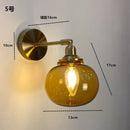 Helnys Green Glass Copper Wall Sconce Modern Nordic Luminaria Lighting