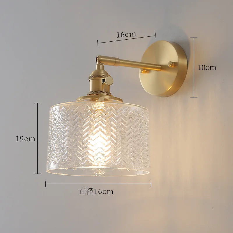 Helnys Green Glass Nordic Wall Sconce with LED Lighting