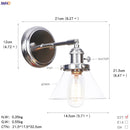 Helnys Amber Glass Ball LED Wall Lamp for Home Bedroom Stair Mirror Switch