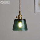 Helnys Green Glass LED Pendant Light - Japanese Style Nordic Hanging Lamp